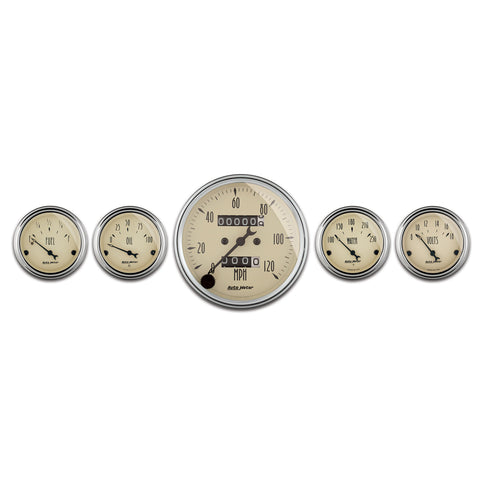 GAUGE KIT, 5 PC., 3 1/8in & 2 1/16in, MECH. SPEEDOMETER, ANTIQUE BEIGE