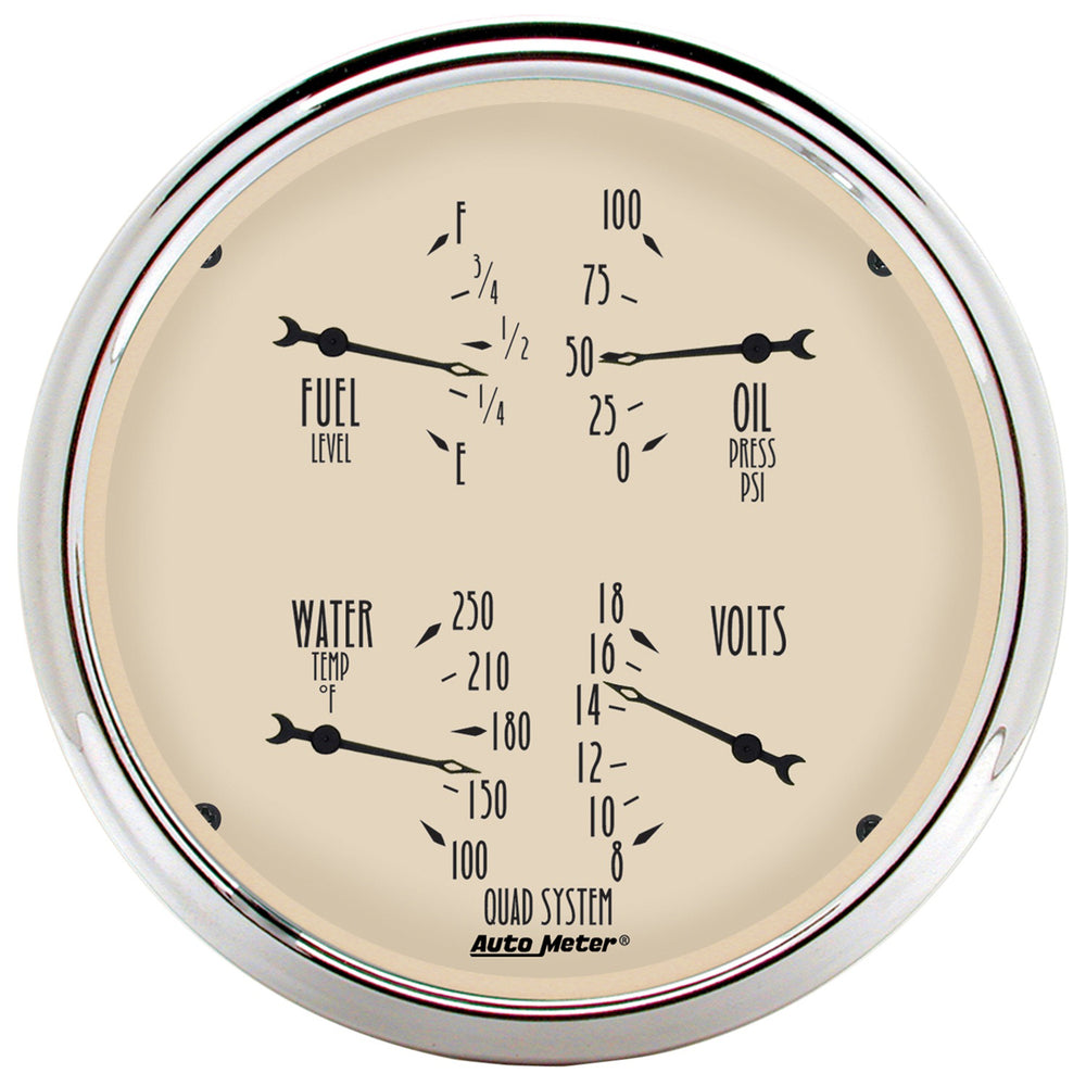 GAUGE, QUAD, 5in, 240OE-33OF, ELEC, ANTIQUE BEIGE