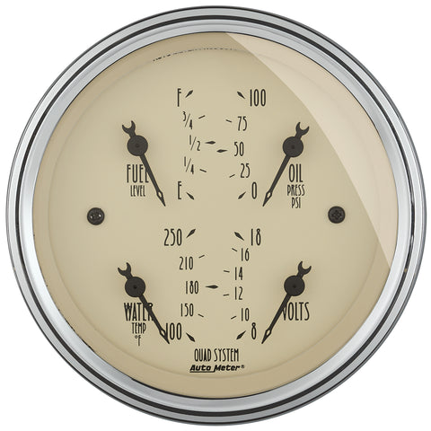 GAUGE, QUAD, 3 3/8in, 240OE-33OF, ELEC, ANTIQUE BEIGE