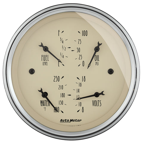 GAUGE, QUAD, 3 3/8in, 0OE-90OF, ELEC, ANTIQUE BEIGE