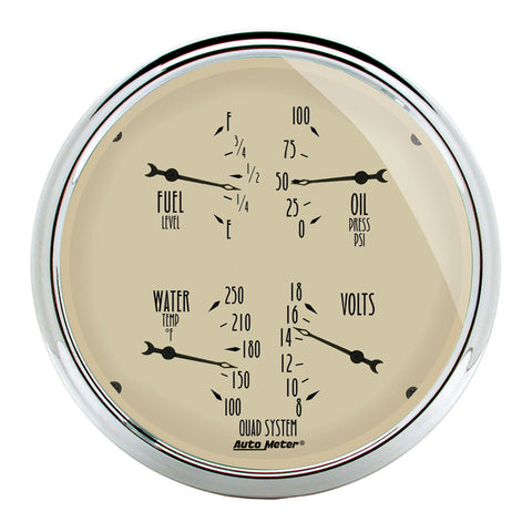 GAUGE, QUAD, 5in, 0OE-90OF, ELEC, ANTIQUE BEIGE