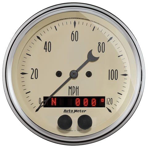 GAUGE, SPEEDOMETER, 3 3/8in, 120MPH, GPS, ANTIQUE BEIGE