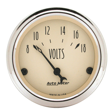 GAUGE, VOLTMETER, 2 1/16in, 18V, ELEC, ANTIQUE BEIGE