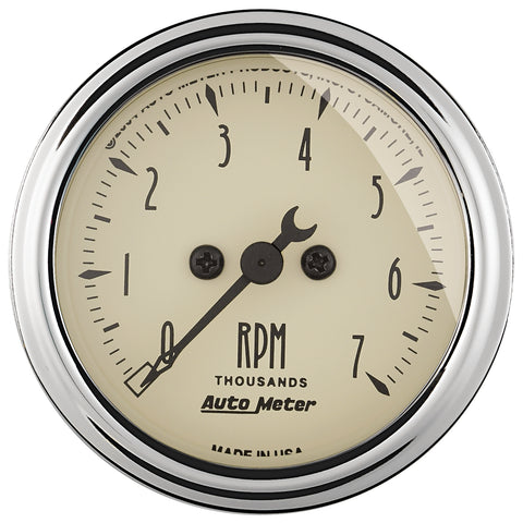 GAUGE, TACHOMETER, 2 1/16in, 7K RPM, IN-DASH, ANTIQUE BEIGE