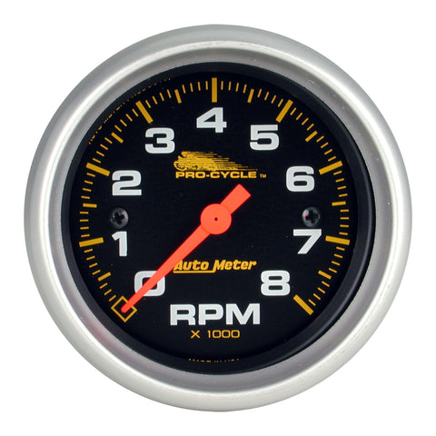 GAUGE, TACH, 2 5/8in, 8K RPM, 2&4 CYLINDER, BLACK, PRO-CYCLE