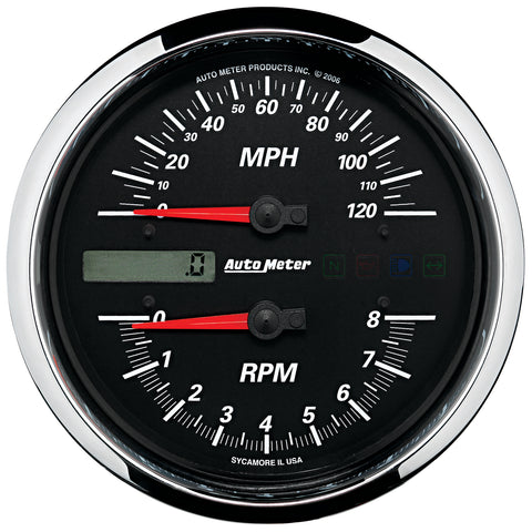GAUGE, TACH/SPEEDO, 4 1/2in, 8K RPM/120 MPH, BLACK, PRO-CYCLE