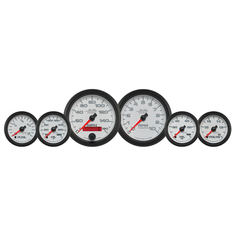 GAUGE KIT, 6 PC. KIT, 3 3/8in & 2 1/16in, BAGGER, WHITE, PRO-CYCLE
