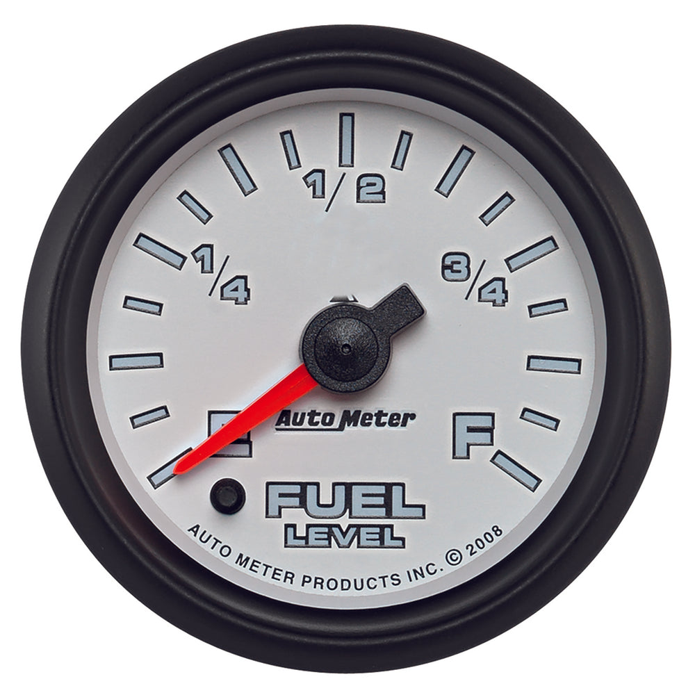 GAUGE, FUEL LEVEL, 2 1/16in, 0-280O PROGRAMMABLE, WHITE, PRO-CYCLE