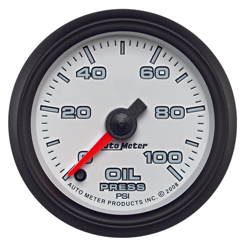 GAUGE, OIL PRESSURE, 2 1/16in, 100PSI, DIGITAL STEPPER MOTOR, WHITE, PRO-CYCLE