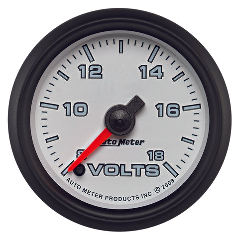 GAUGE, VOLTMETER, 2 1/16in, 18V, DIGITAL STEPPER MOTOR, WHITE, PRO-CYCLE