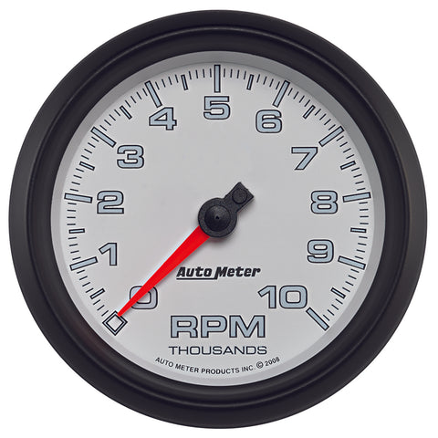 GAUGE, TACHOMETER, 3 3/8in, 10K RPM, WHITE, PRO-CYCLE