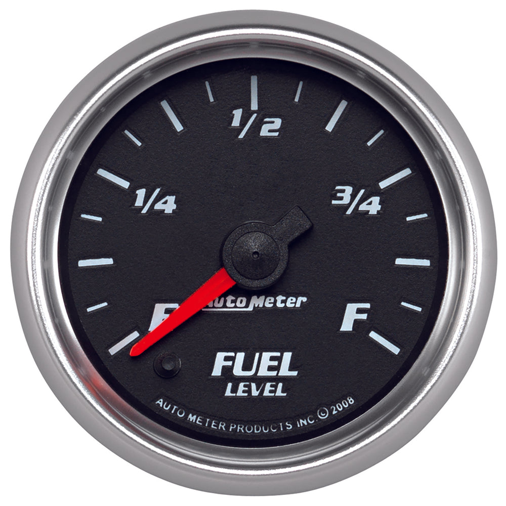 GAUGE, FUEL LEVEL, 2 1/16in, 0-280O PROGRAMMABLE, BLACK, PRO-CYCLE