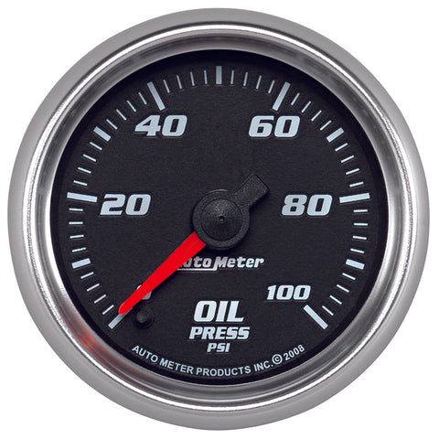 GAUGE, OIL PRESSURE, 2 1/16in, 100PSI, DIGITAL STEPPER MOTOR, BLACK, PRO-CYCLE