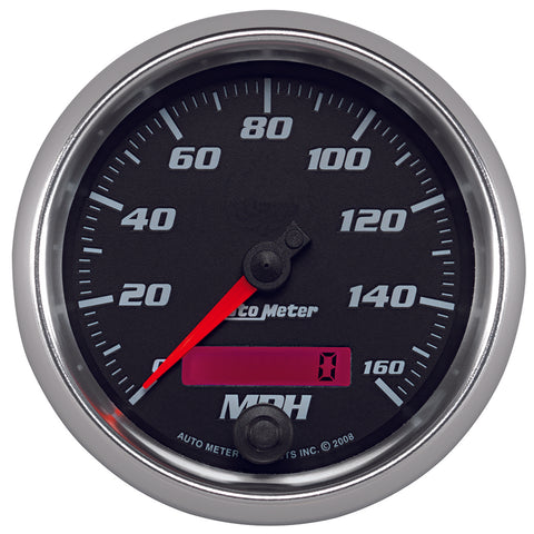 GAUGE, SPEEDOMETER, 3 3/8in, 160MPH, ELEC. PROGRAMMABLE, BLACK, PRO-CYCLE