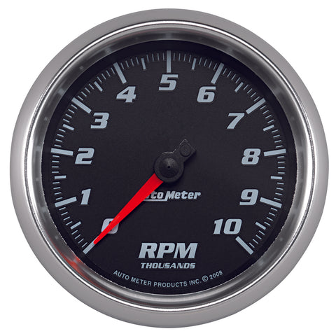 GAUGE, TACHOMETER, 3 3/8in, 10K RPM, BLACK, PRO-CYCLE