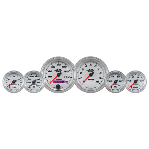 GAUGE KIT, 6 PC. KIT, 3 3/8in & 2 1/16in, BAGGER, WHITE, PRO-CYCLE