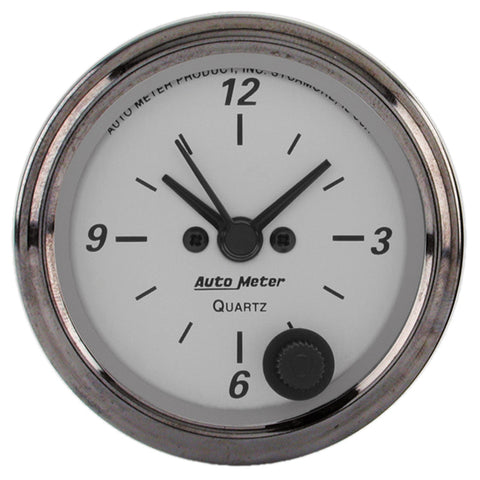 GAUGE, CLOCK, 2 1/16in, 12HR, ANALOG, AMERICAN PLATINUM