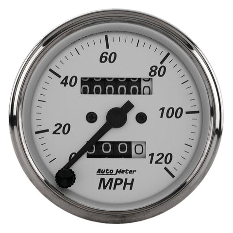 GAUGE, SPEEDOMETER, 3 1/8in, 120MPH, MECHANICAL, AMERICAN PLATINUM