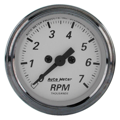 GAUGE, TACHOMETER, 2 1/16in, 7K RPM, IN-DASH, AMERICAN PLATINUM