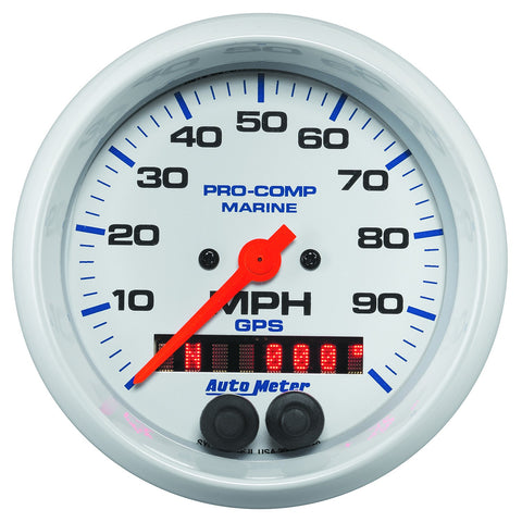 GAUGE, SPEEDOMETER, 3 3/8in, 100MPH, GPS, MARINE WHITE