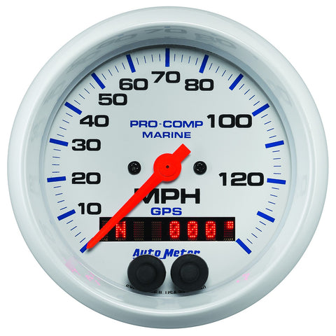 GAUGE, SPEEDOMETER, 3 3/8in, 140MPH, GPS, MARINE WHITE