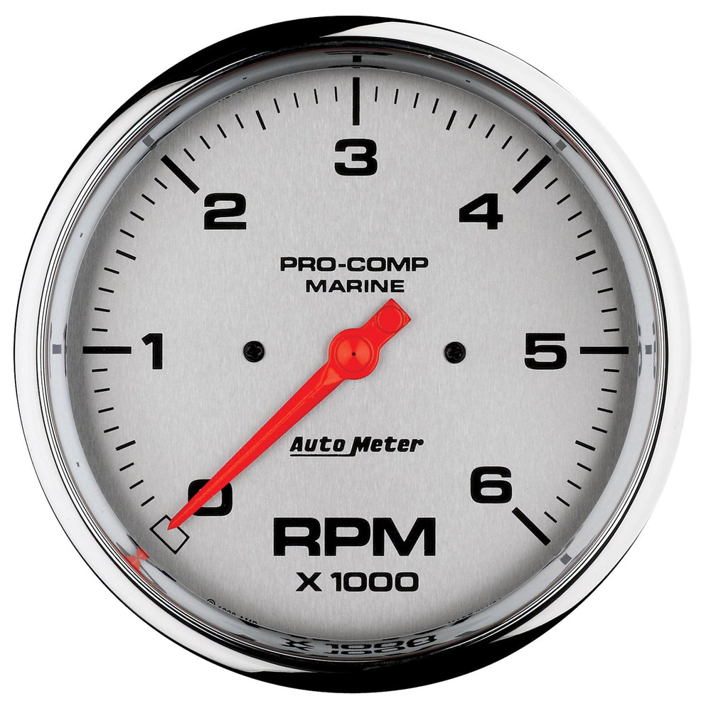 GAUGE, TACHOMETER, 5in, 6K RPM, MARINE CHROME