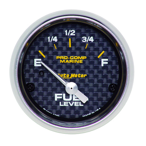 GAUGE, FUEL LEVEL, 2 1/16in, 240OE TO 33OF, ELEC, MARINE CARBON FIBER