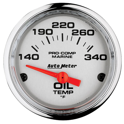 GAUGE, OIL TEMP, 2 1/16in, 140-300?F, ELECTRIC, MARINE CHROME