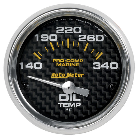 GAUGE, OIL TEMP, 2 1/16in, 140-300?F, ELECTRIC, MARINE CARBON FIBER