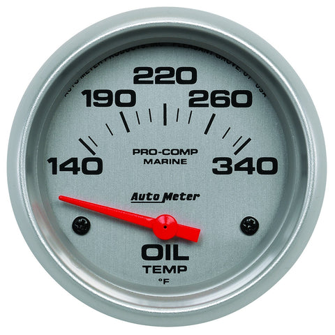 GAUGE, OIL TEMP, 2 5/8in, 140-300?F, ELECTRIC, MARINE SILVER