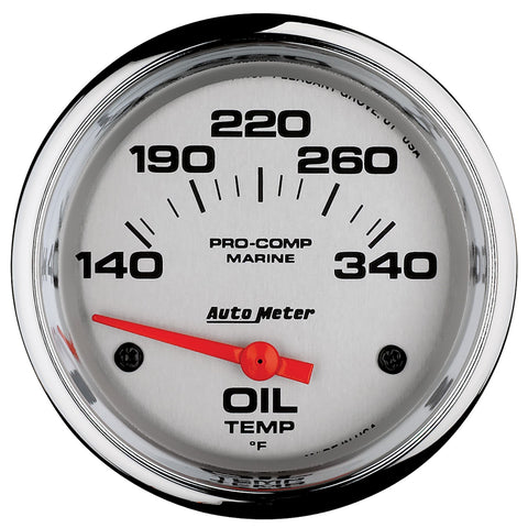 GAUGE, OIL TEMP, 2 5/8in, 140-300?F, ELECTRIC, MARINE CHROME