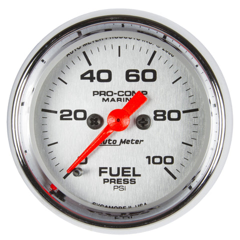 GAUGE, FUEL PRESSURE, 2 1/16in, 100PSI, DIGITAL STEPPER MOTOR, MARINE CHROME