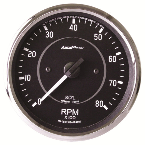 GAUGE, TACHOMETER, 4in, 8K RPM, IN-DASH (8 CYL ONLY!), COBRA
