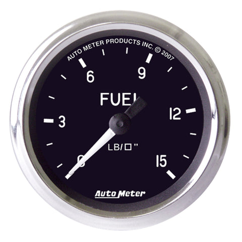 GAUGE, FUEL PRESSURE, 2 5/8in, 15PSI, MECH. INCL. ISOLATOR, COBRA