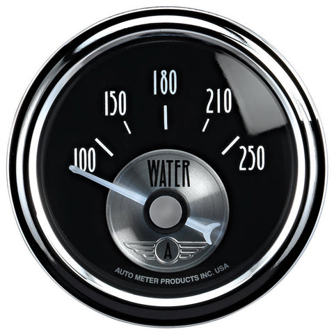 GAUGE, WATER TEMP, 2 1/16in, 250?F, ELEC, PRESTIGE BLK. DIAMOND