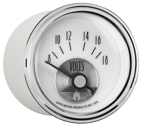 GAUGE, VOLTMETER, 2 1/16in, 18V, ELEC, PRESTIGE PEARL