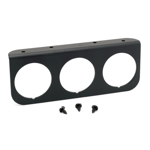 GAUGE MOUNTING PANEL, TRIPLE, 2 1/16in, BLACK, ALUMINUM