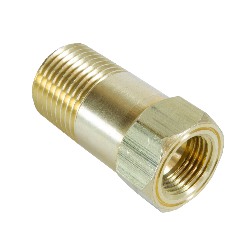 FITTING, ADAPTER, 1/2in NPT MALE, EXTENSION, BRASS, FOR MECH. TEMP. GAUGE