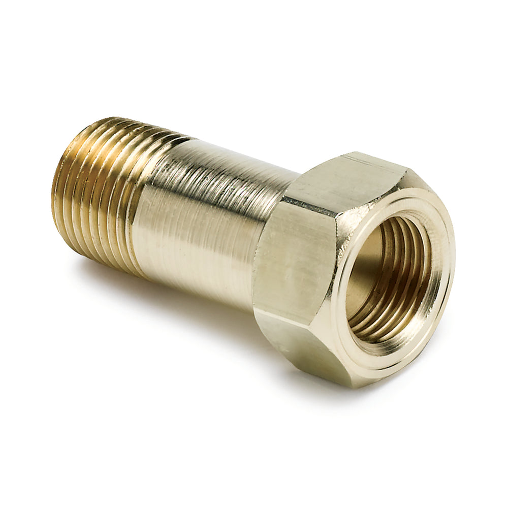 FITTING, ADAPTER, 3/8in NPT MALE, EXTENSION, BRASS, FOR MECH. TEMP. GAUGE