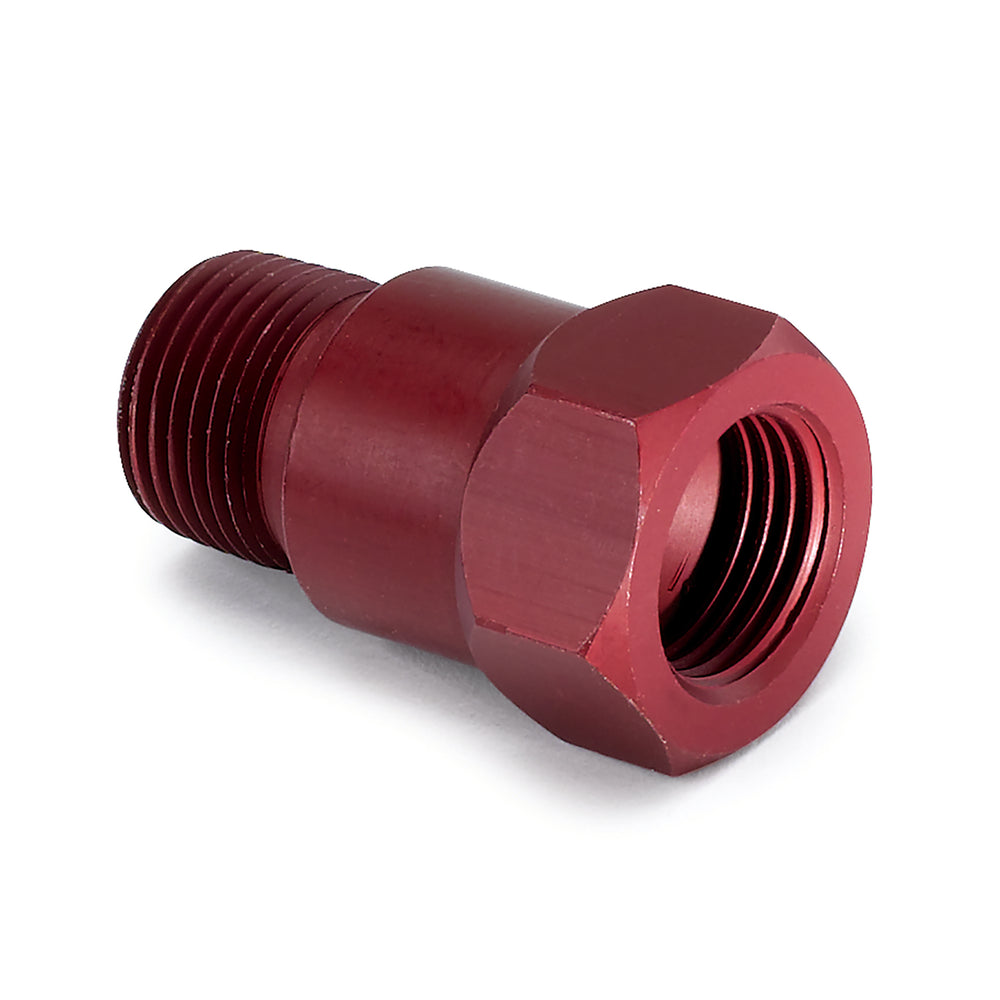 FITTING, ADAPTER, 3/8in NPT MALE, ALUMINUM, RED, FOR MECH. TEMP. GAUGE