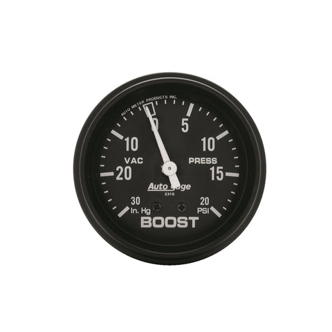 GAUGE, VAC/BOOST, 2 5/8in, 30INHG-20PSI, MECHANICAL, BLACK, AUTOGAGE