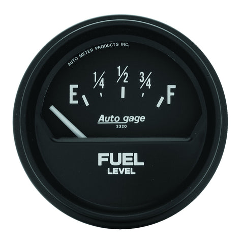 GAUGE, FUEL LEVEL, 2 5/8in, 73OE TO 10OF, ELEC, BLACK, AUTOGAGE
