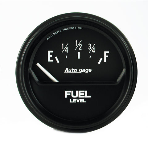 GAUGE, FUEL LEVEL, 2 5/8in, 0OE TO 90OF, ELEC, BLACK, AUTOGAGE