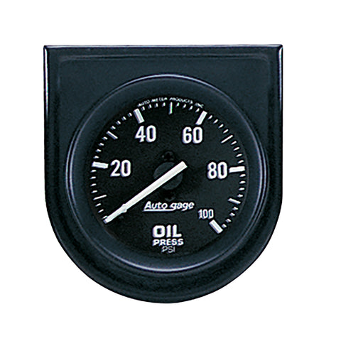 GAUGE CONSOLE, OIL PRESS, 2in, 100PSI, BLK DIAL, BLK BEZEL, AUTOGAGE