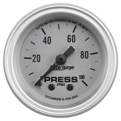 GAUGE CONSOLE, PRESSURE, 2 1/16in, 100PSI, SLVR DIAL, SLVR BEZEL, AUTOGAGE