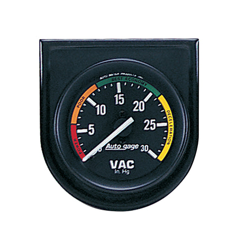 GAUGE CONSOLE, VACUUM, 2in, 30INHG, BLK DIAL, BLK BEZEL, AUTOGAGE