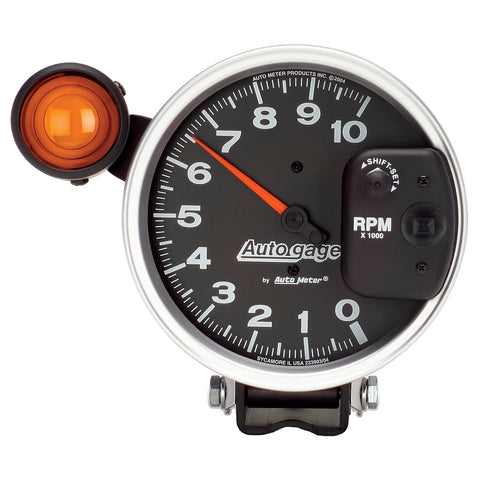 GAUGE, TACHOMETER, 5in, 10K RPM, PEDESTAL W/ EXT. SHIFT-LITE, BLACK, AUTO GAGE