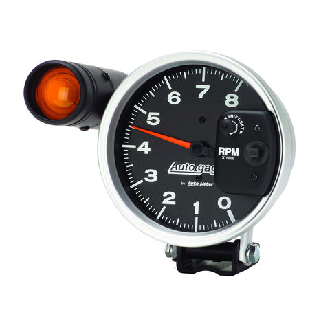 GAUGE, TACHOMETER, 5in, 8K RPM, PEDESTAL W/ EXT. SHIFT-LITE, BLACK, AUTO GAGE