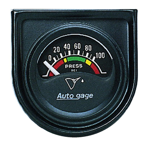 GAUGE CONSOLE, OIL PRESS, 1.5in, 100PSI, ELEC, BLK DIAL, BLK BEZEL, AUTOGAGE