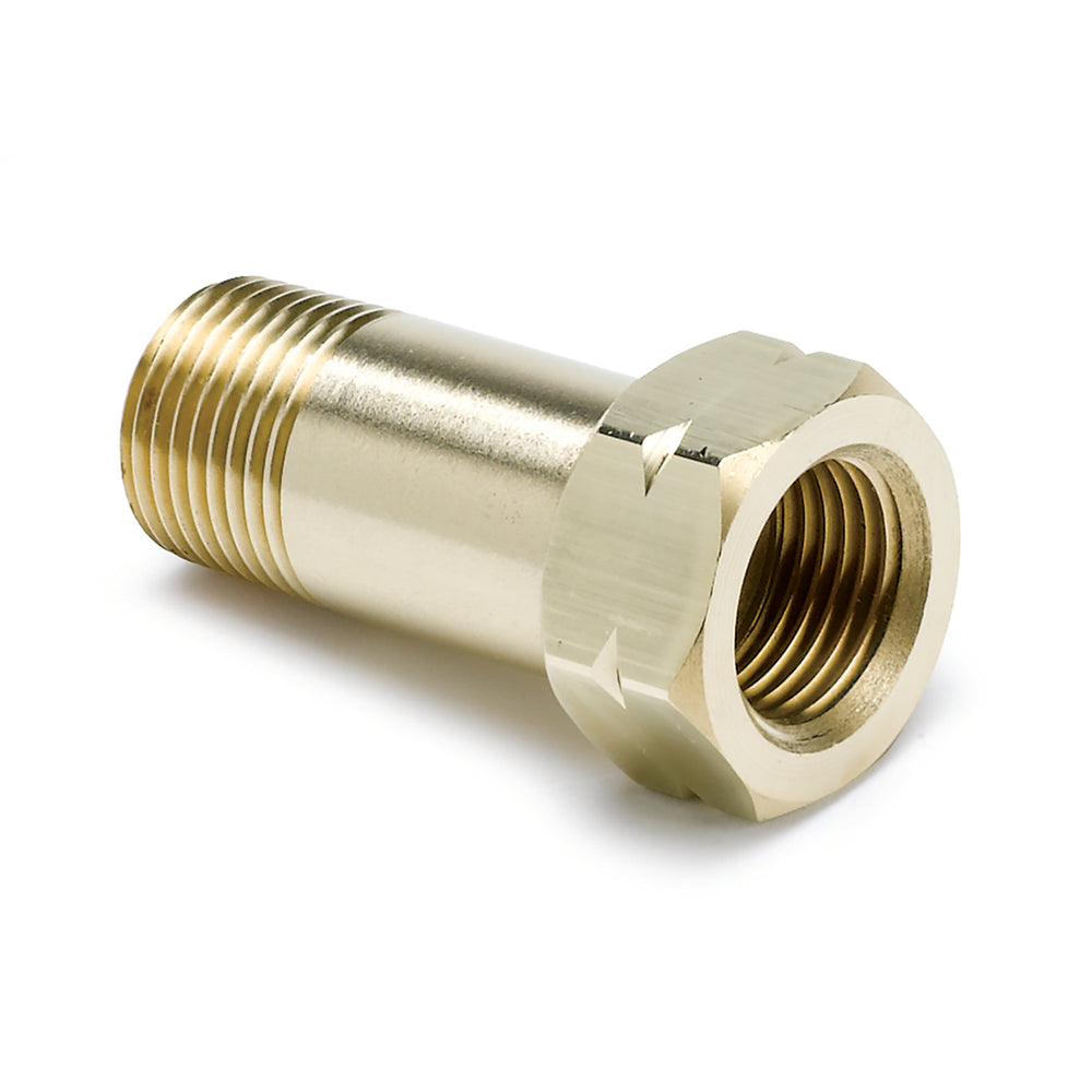 FITTING, ADAPTER, 3/8in NPT MALE, EXTENSION, BRASS, FOR AUTO GAGE MECH. TEMP.